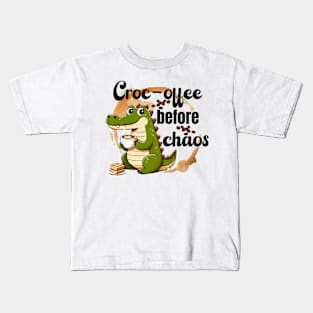 Croc-offee before Chaos Kids T-Shirt